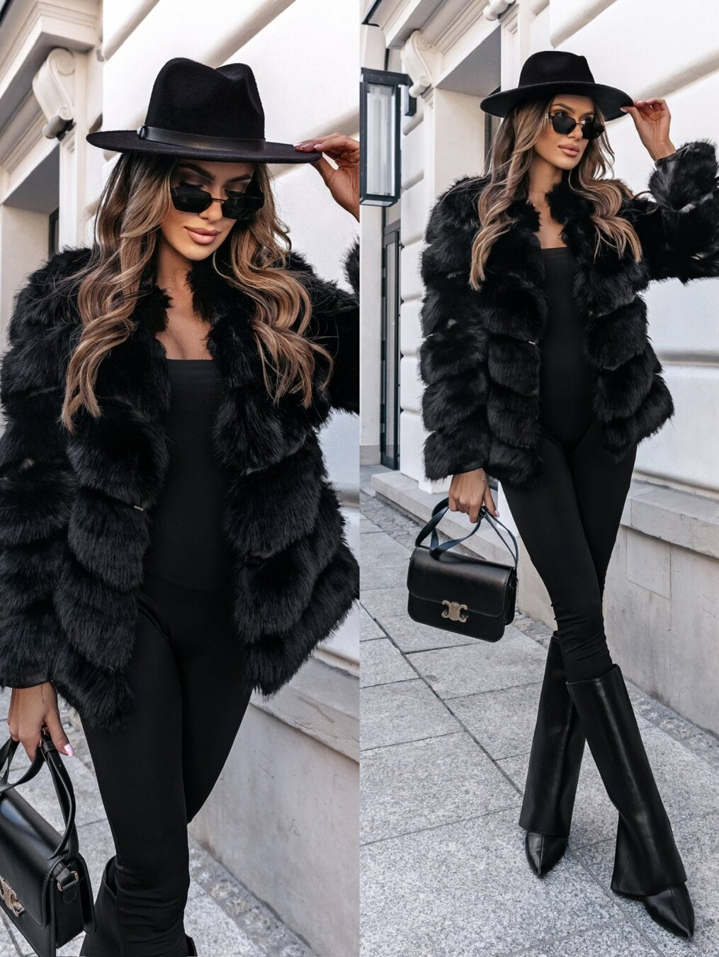 BLACK FUR COAT