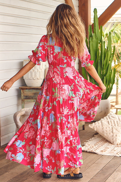 Cerise Print Annabel Maxi