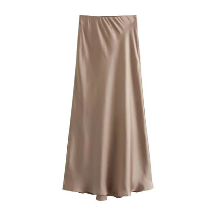 LONG SATIN SKIRT