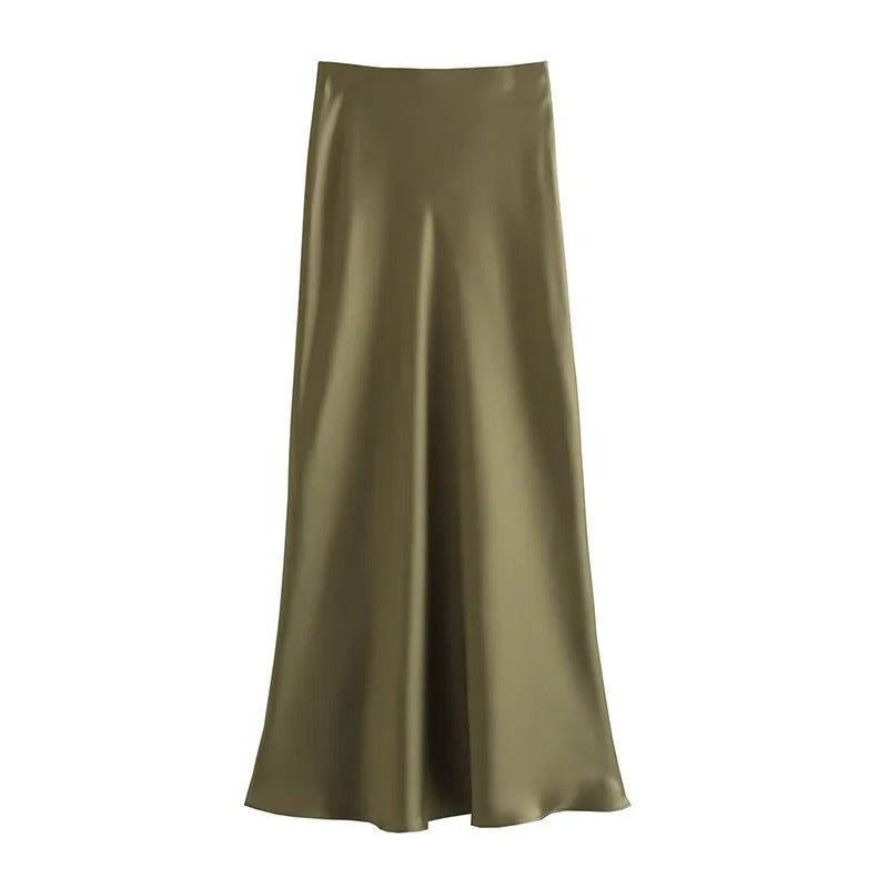 LONG SATIN SKIRT