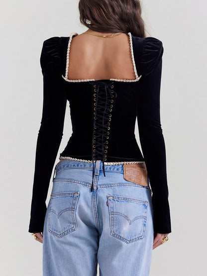 BLACK VELVET CORSET